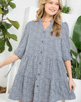 e Luna PLUS Dot Button Tiered Dress