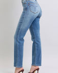 Judy Blue Full Size Wash Thermal Straight Jeans with Pockets