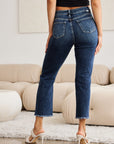 RFM Crop Dylan Full Size Tummy Control Distressed High Waist Raw Hem Jeans