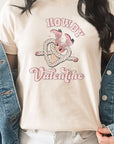 Howdy Valentine Cowboy Boots Graphic Tee