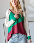 HOPELY Full Size Color Block Long Sleeve T-Shirt