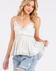 Mittoshop Crisscross Back Lace Detail V-Neck Cami