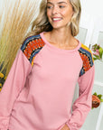 e Luna Floral Detail Mix Top