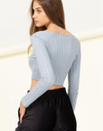 HYFVE Scoop Neck Long Sleeve Crop Top