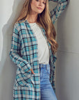 e Luna Plaid Long Cardigan