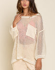 POL Oversized Fit See-through Pullover Sweater