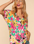 Haptics PLUS Floral Loose Fit Short Sleeve Top