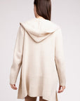 Zenana Hooded Open Front Sweater Cardigan