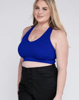 ZENANA Plus Ribbed Cropped Racerback Tank Top