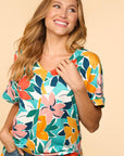 Haptics PLUS Floral Loose Fit Short Sleeve Top