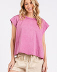 Mittoshop Round Neck Cap Sleeve T-Shirt