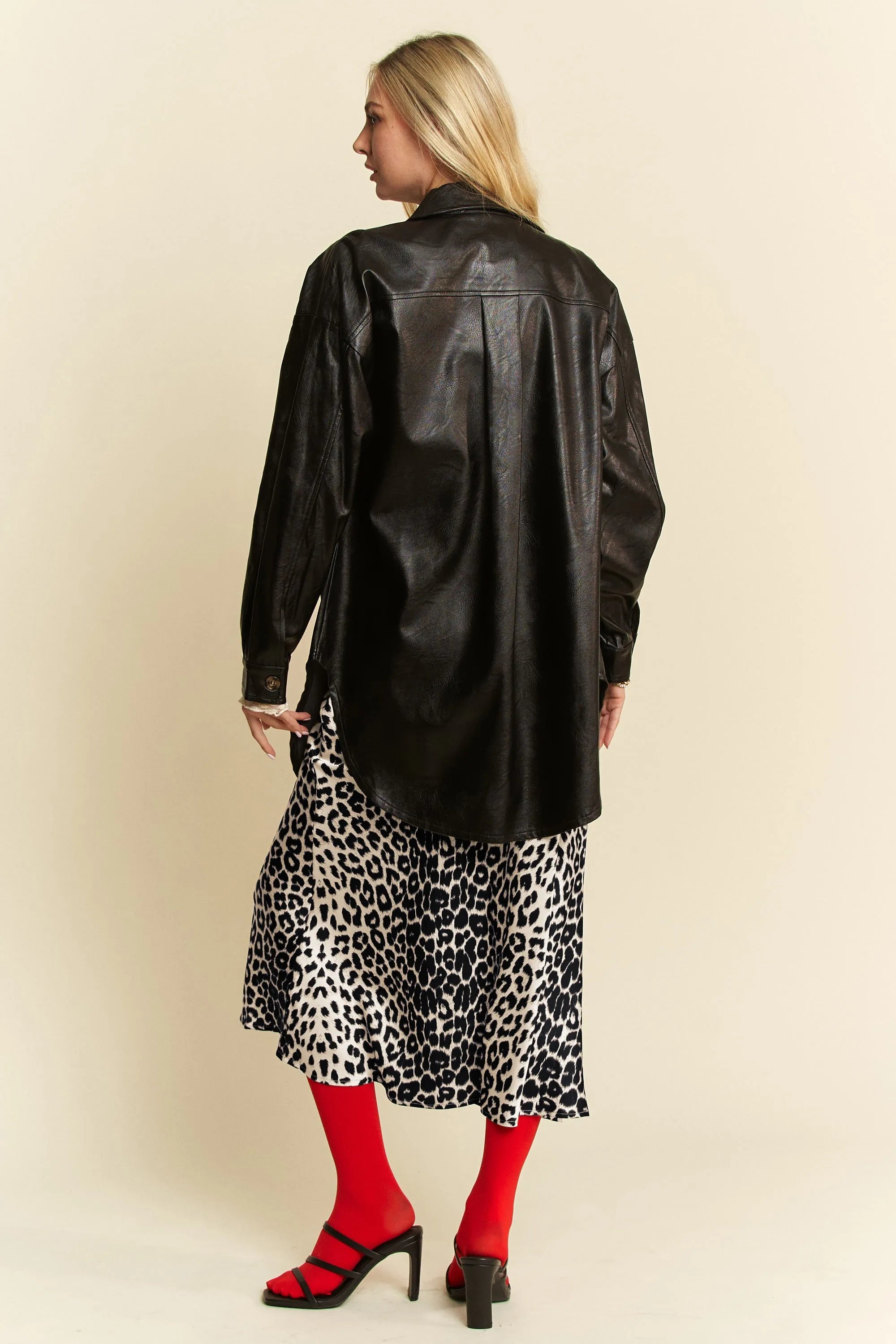 Davi & Dani Leopard Animal Print Long Length Skirt