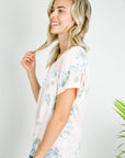 e Luna PLUS Triblend Floral V-Neck Top