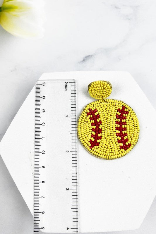 Seed Bead Sports Ball Post Earrings - Online Only