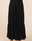 Mittoshop Tier Detail Smocked Elastic Waist Wide Leg Pants