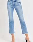 RISEN Full Size Low Rise Crop Slim Straight Jeans