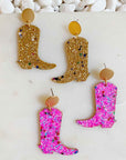 Glittered Up Cowgirl Earrings