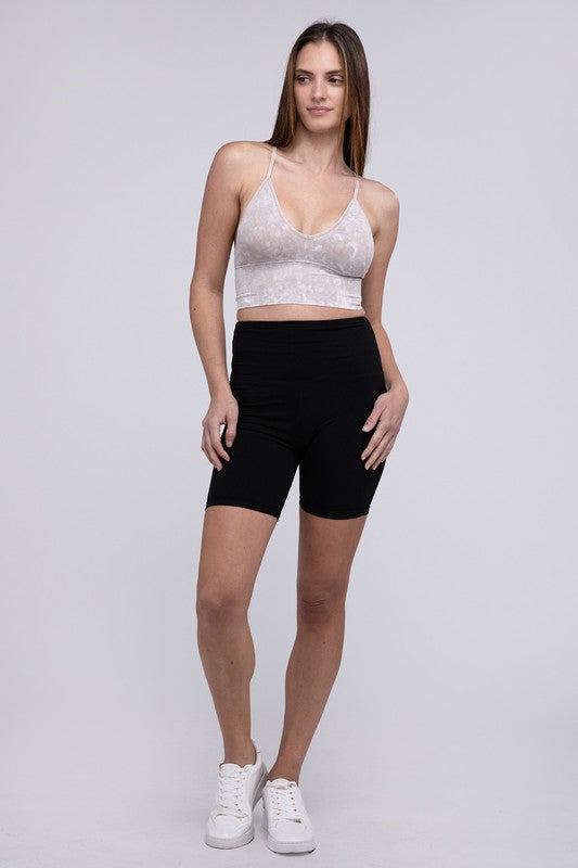 ZENANA Washed Ribbed Bra Padded Tank Top