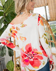 e Luna PLUS Floral One Shoulder Top