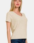 Zenana Ribbed Short Sleeve T-Shirt