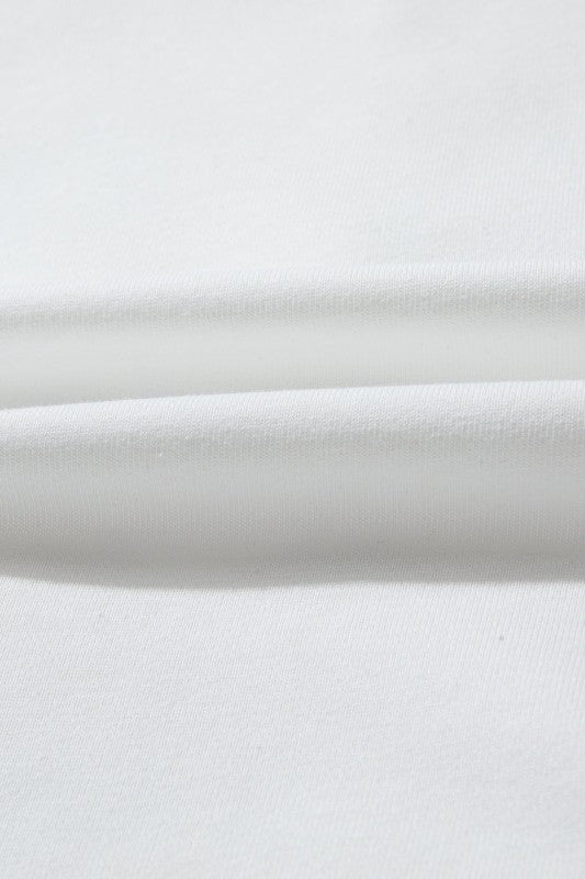 Christmas Tree Pearl Plaid Patch Drop Shoulder Swe