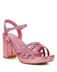 Sparks Fly Glitter Strappy Block Sandals