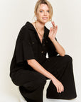 PLUS Jade by Jane Basic Collar Shirt Wide leg Jumpsuit