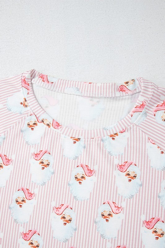 Christmas Santa Claus Stripe Top and Pants Lounge