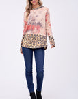 e Luna Tie Dye Cheetah Print Sweatshirt