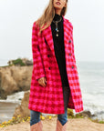 Davi & Dani Textured Knit Tweed Double Button Coat Jacket