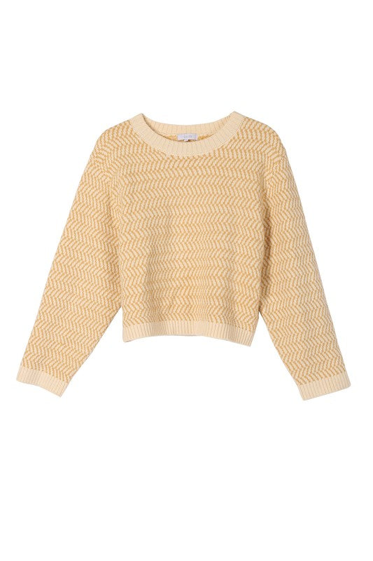 Lilou Herringbone Crew Neck Sweater