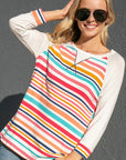 e Luna PLUS Multi Striped Mix Baseball Top