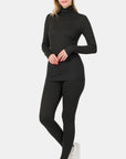 Zenana Full Size Turtleneck Top and Leggings Lounge Set