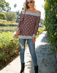 e Luna Polka Dot Off Shoulder Top