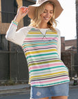 e Luna Multi Stripe Mix Baseball Top