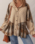 Floral Patchwork Ruffle Shacket | Cottagecore Layering