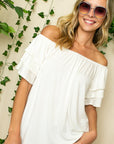 e Luna PLUS Off Shoulder Tiered Ruffle Top