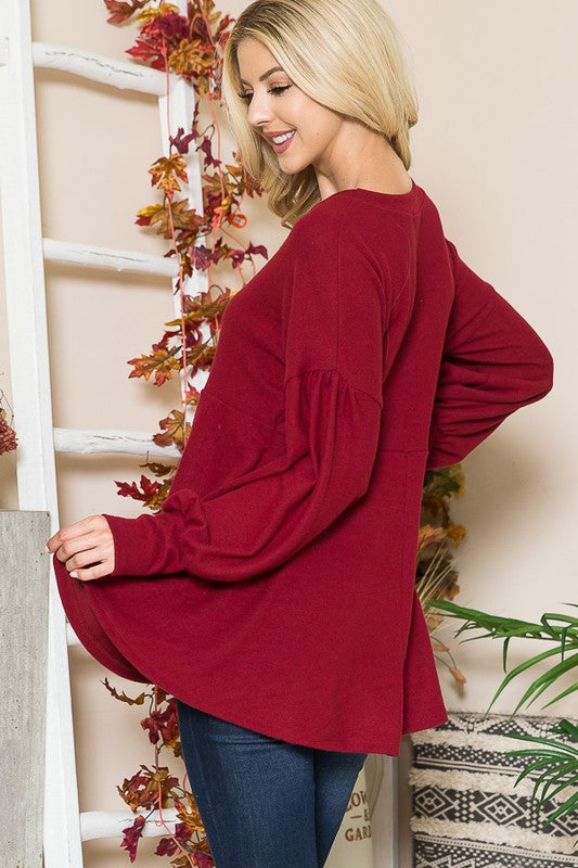 Soft Knit Babydoll Tunic