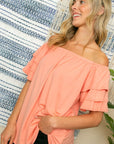 e Luna PLUS Off Shoulder Tiered Ruffle Top