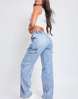 YMI Jeanswear High-Rise Straight Cargo Jeans