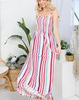 e Luna Striped Smocked Maxi Dress