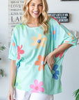 HOPELY Floral Waffle Oversize T-Shirt