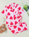 Pink Classic Heart Valentines Pajamas Set