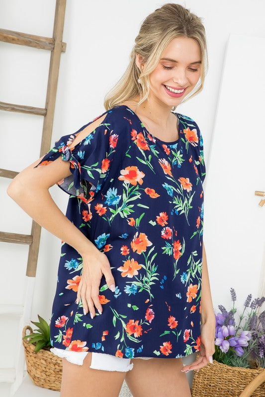 e Luna Floral Boxy Top