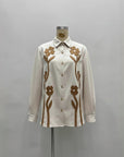 Women's Floral Print Long Sleeve Shirt Jacket – Versatile Oversized Button-Up Top