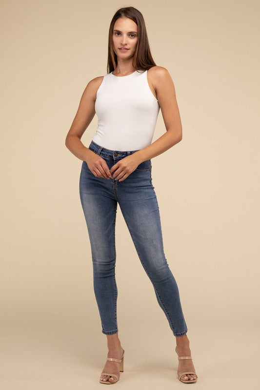 ZENANA Boat Neck Sleeveless Padded Bodysuit