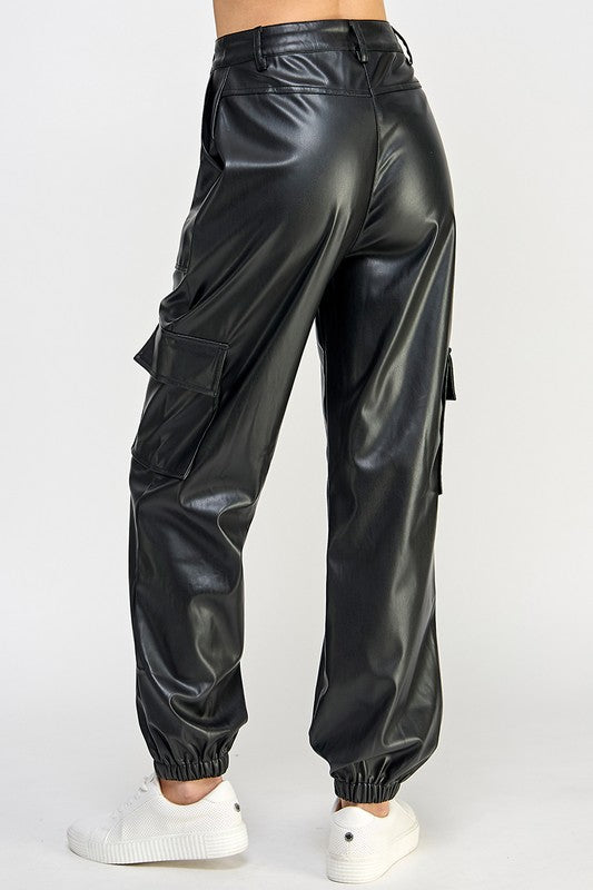 Sweet Generis Relaxed Vegan Leather Cargo Pants