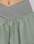 VERY J V-Shaped High Waist Layered Active Shorts