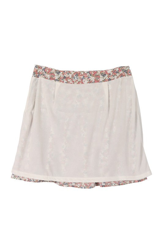 Lilou Tiered Pink Floral Skirt