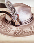 Hand-Painted Leopard Boho Western Cowgirl Hat & Band-Brown 986s